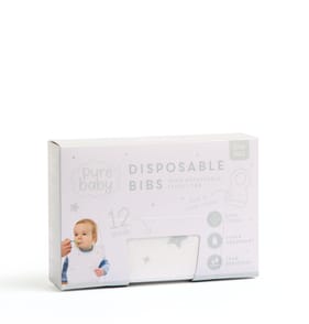Pure Baby Disposable Bibs 12 Pack