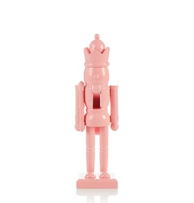  Joyful Wooden Painted Nutcracker 25cm - Pink