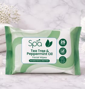 Spa Tea Tree & Peppermint Oil Facial Wipes 25s