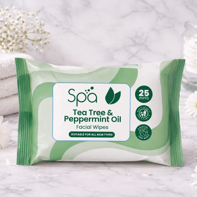 Spa Tea Tree & Peppermint Oil Facial Wipes 25s