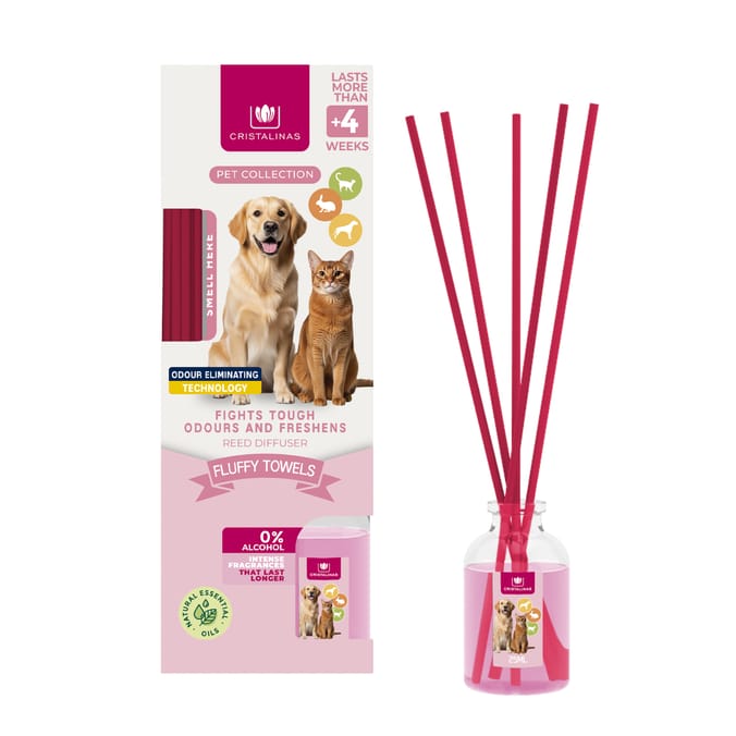 Cristalinas Pet Collection Reed Diffuser 25ml - Fluffy Towels