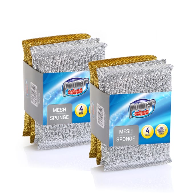 Power Action Mesh Sponge 4 Pack x2