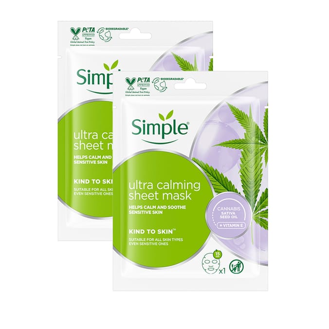  Simple Ultra Calming Sheet Mask x2