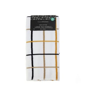 Open Kitchen Large Tea Towels - Orange Check