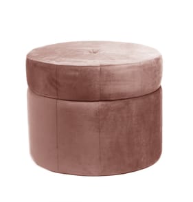 Home Collections Round Velvet Pouf - Pink