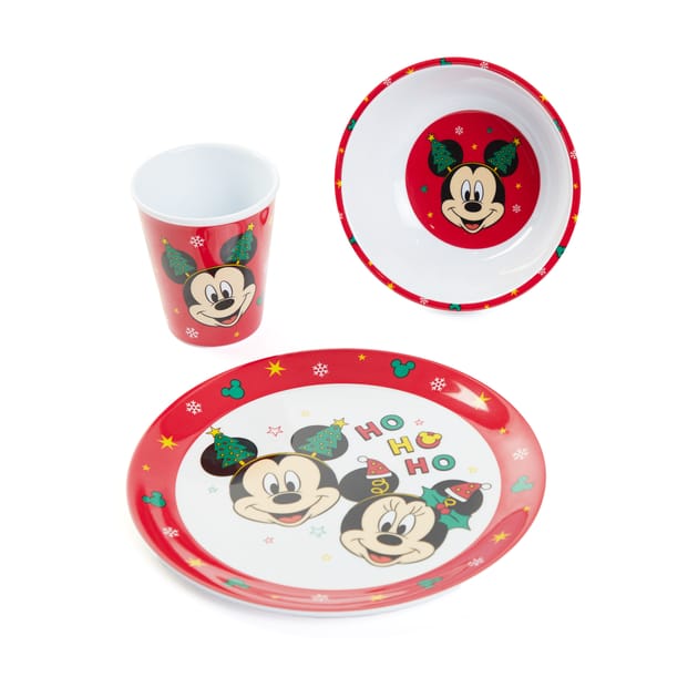 Disney Mickey Mouse Dinnerware 3pc Setting Dinner Plate, Bowl