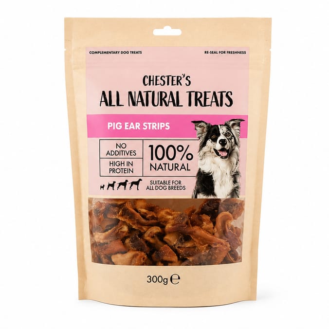 Chester's All Natural Treats Pig Ear Strips 