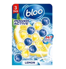 Bloo Power Active Toilet Rim Blocks 3x 50g - Lemon