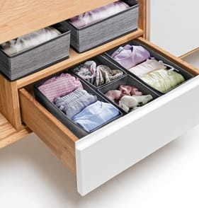 Home Solutions  Fabric Box Organisers 6 Pack