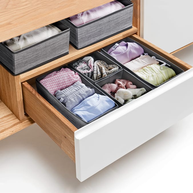 Home Solutions  Fabric Box Organisers 6 Pack