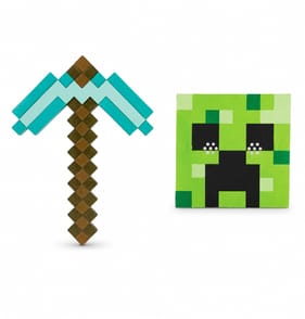 Minecraft Costume Accessories - Pickaxe & Creeper Mask