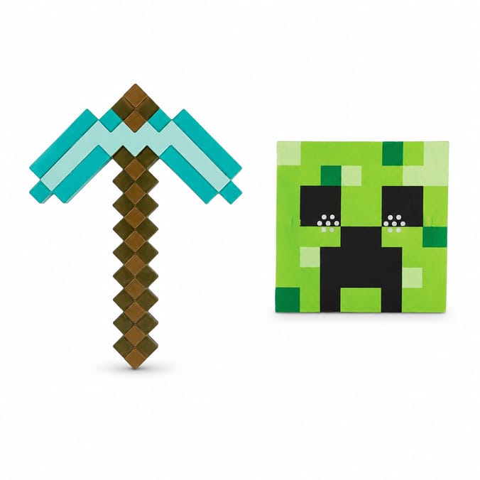 Minecraft Costume Accessories - Pickaxe & Creeper Mask