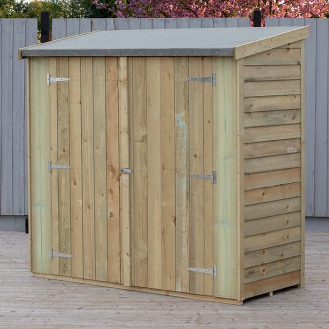 Shire Overlap Shed 6x3 Pressure Treated Pent - Double Door