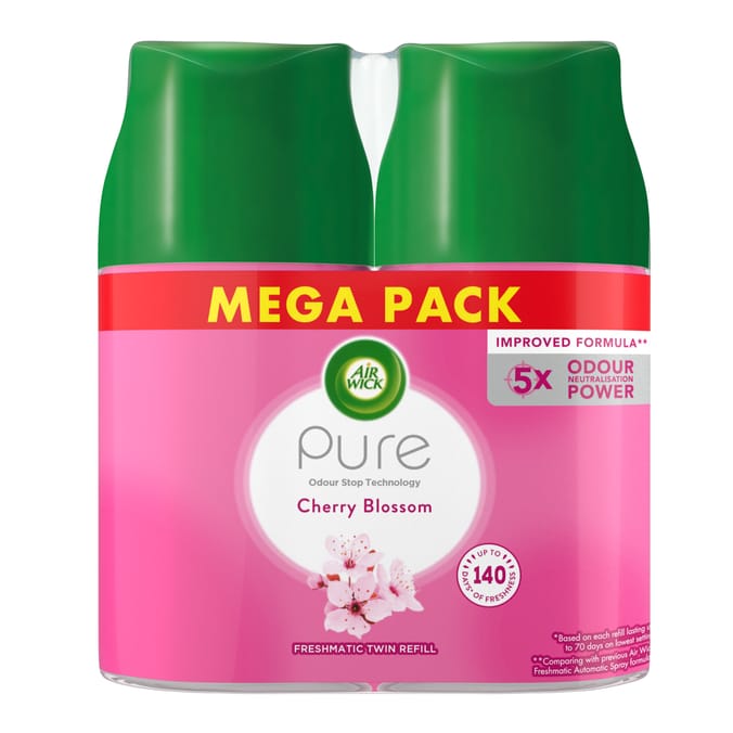 Air Wick Pure Cherry Blossom Freshmatic Autospray Refill 2x250ml