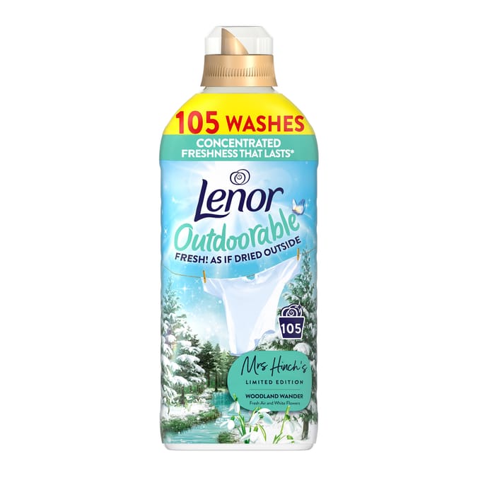 Lenor Mrs Hinch’s Woodland Wander Outdoorable Fabric Conditioner 105 Washes 1.47L - Fresh Air & White Flowers