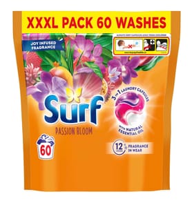 Surf 3 in 1 Laundry Washing Detergent Capsules 60 washes - Passion Bloom 