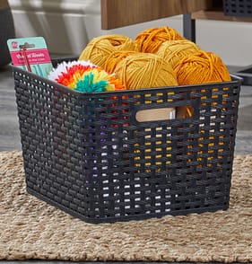 Utility Large Patterned Storage Basket - Black