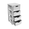 Large Rattan Effect 4 Drawer Storage Tower