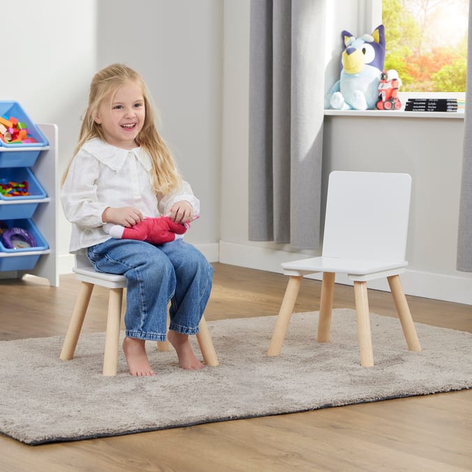 Liberty House Toys Kids White & Pinewood Chairs