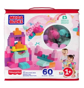 Mega Bloks Big Building Bag 60 Pieces - Pink