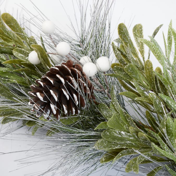 Festive Feeling 5ft Snowy Decorated Christmas Garland