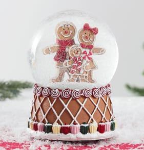 Winter Charm Musical Snowglobe - Gingerbread