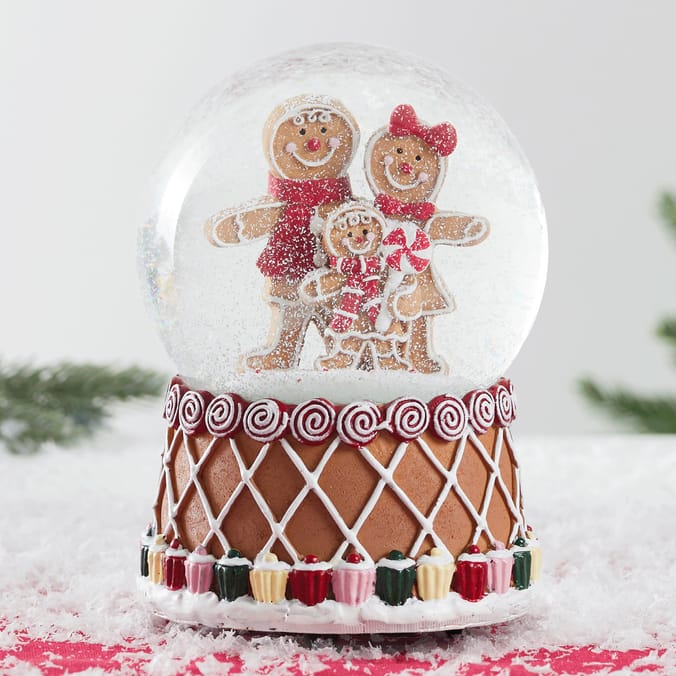 Winter Charm Musical Snowglobe - Gingerbread