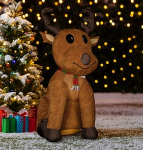 Prestige Mains Operated Light-Up Self Inflating Reindeer 6ft