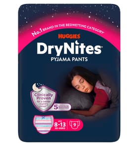 Huggies DryNites Bedwetting Pyjama Nappy Pants Girl 9's Age 8-13