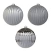 Nordic Spirit 17cm Baubles 3 Pack - Silver