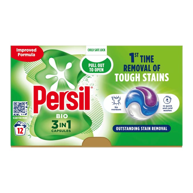 Persil 3in1 Washing Capsules 12 Washes - Bio