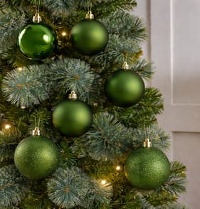 Festive Feeling 10cm Christmas Bauble 6 Pack - Green