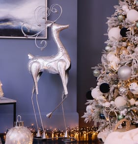 Frosted Spirit Decorative Large Metal Reindeer
