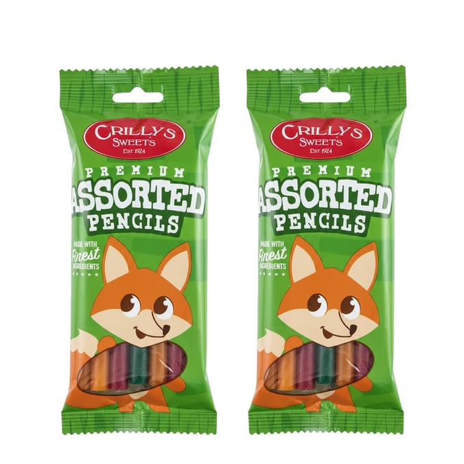 Crillys Premium Assorted Pencils 100g x2