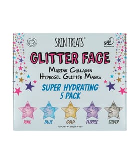 Skin Treats Glitter Face Marine Collagen Hydrogel Masks 5 Pack