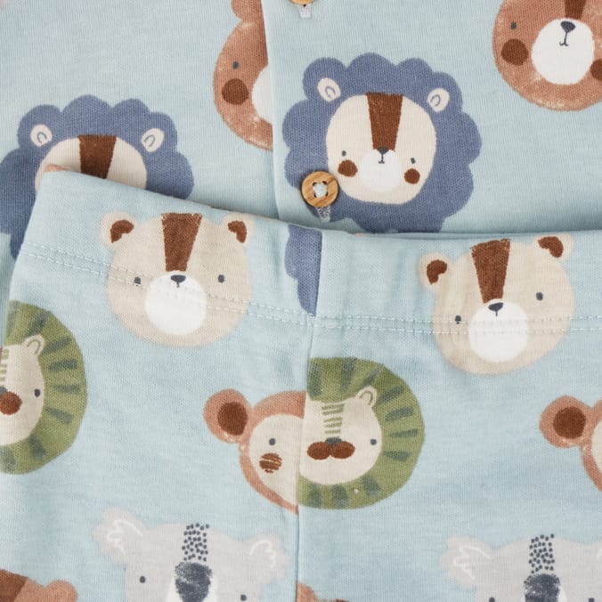 Pure Baby Blue Animal Print Pyjamas