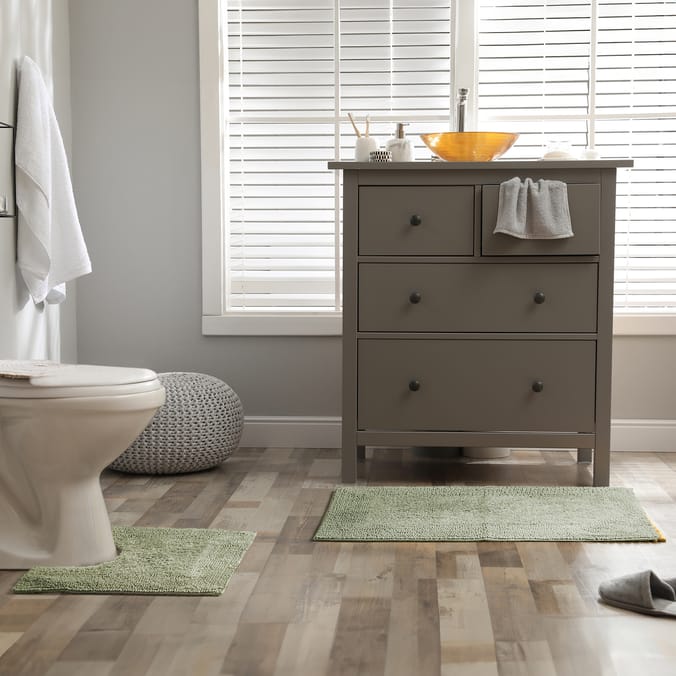 Home Collections Reversible Bath & Toilet Mat Set