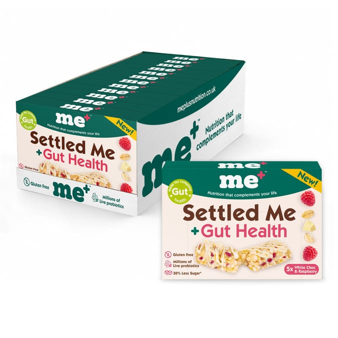 Me+ Settled Me+ Gut Health White Choc & Raspberry 95g x12