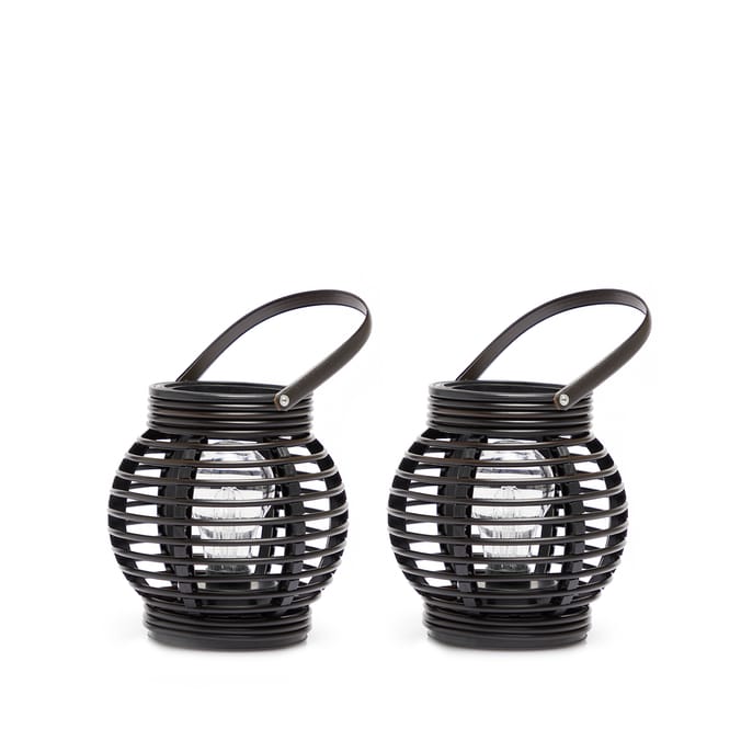 Home Collections 2 LED Lanterns Brown Home Bargains