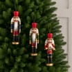 Sleigh Bells Nutcracker Christmas Tree Decoration 3 Pack - Traditional