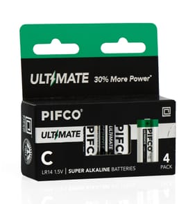 Pifco C Ultimate Super Alkaline Batteries 4 Pack