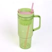 Hydrate 40oz Fruit Infuser Tumbler - Green With Pink Straw 