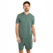 Jeff & Co By Jeff Banks Mens Green Button Pyjama Set