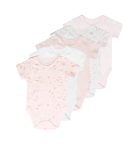 Pure Baby Pink Body Suit 5 Pack 6-9 Months