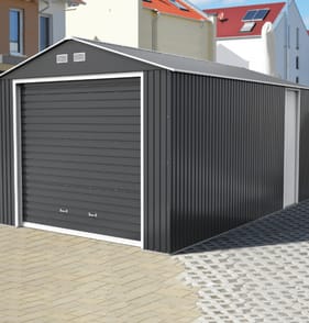 StoreMore Sapphire Olympian Fronted Apex Metal Garage 12x20ft