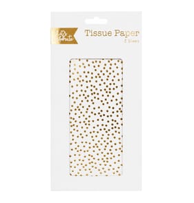 Let's Party Gold Spot Printed Tissue Paper 5 Sheets