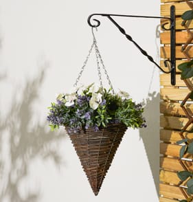 Jardin Artificial Pansy Hanging Basket - White