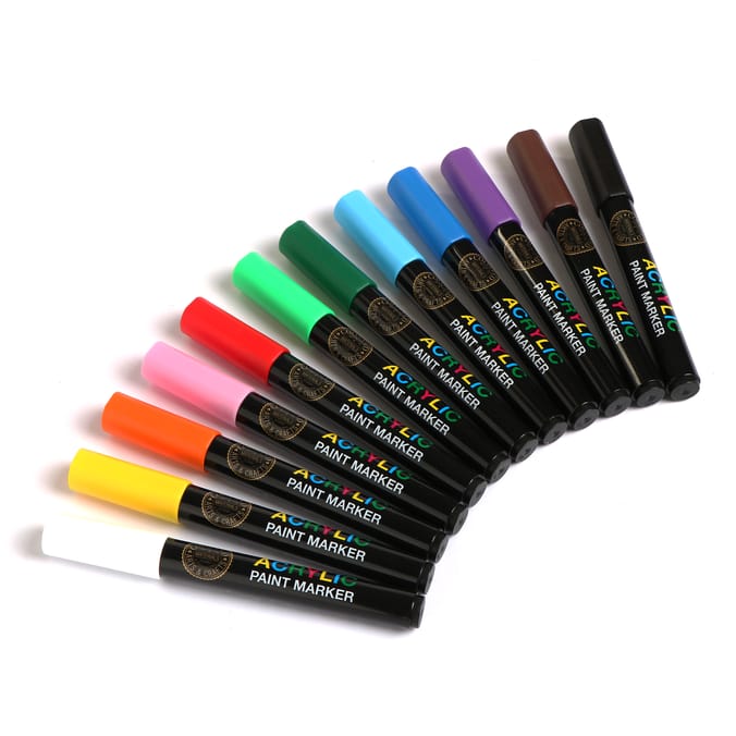 Colvin & Co Artists' Acrylic Paint Markers 12 Pack