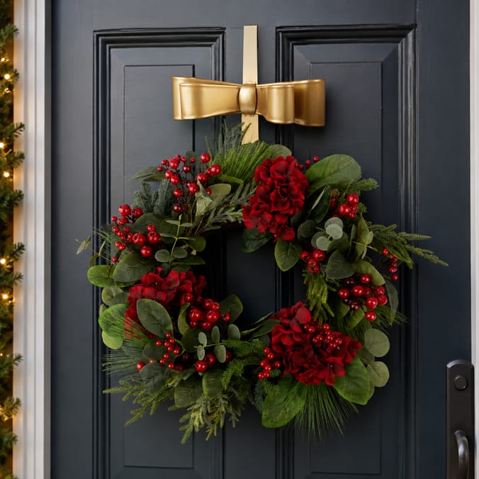 Festive Feeling Christmas Bow Wreath Hanger