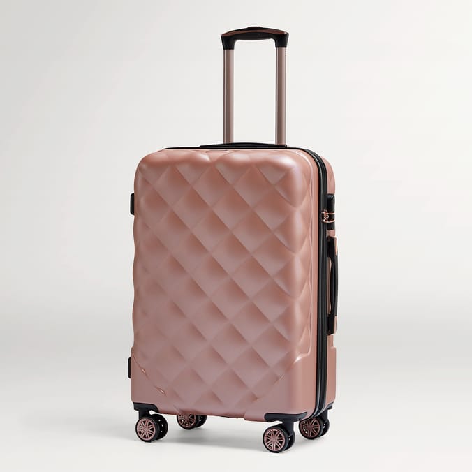 Salisbury Embossed Quilted Shell Suitcase Set Of 3